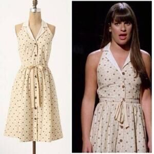Anthropologie Maeve Womens Honey Bee Honeyed Life Shirt Dress Halter Rare HTF 12
